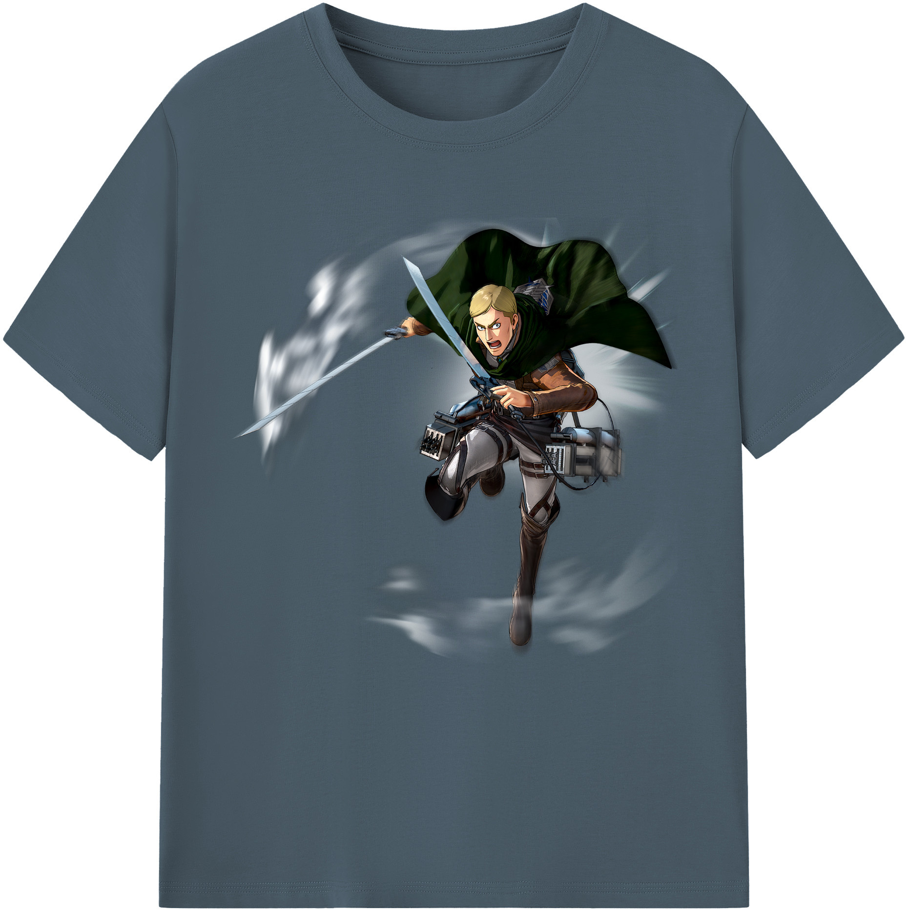 （画像用） 進撃の巨人 エルヴィン・スミス Attack on Titan Erwin Smith 綿100％半袖Tシャツ（フロントプリント）